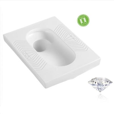 China Without Damper SQ017 White Ceramic Squating Pan For Public Toilet for sale