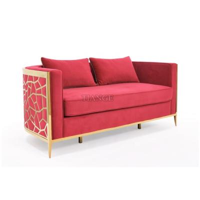 China JACQUES modern Italian luxury living room GOLD fabric design stainless steel AROUND activity velvet BACK sectional sofa for ice breaker for sale