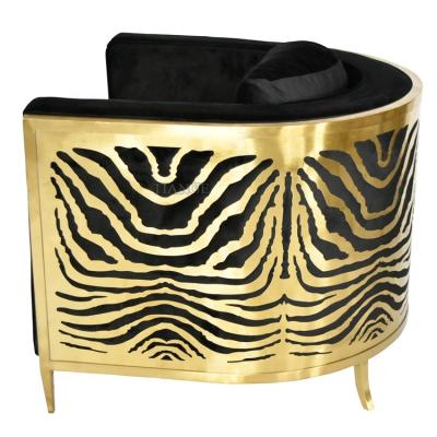 China Modern Wholesale Luxurious Modern Hotel Furniture Mid Century Modern Wholesale Luxurious Horchow Stainless Steel Brass Gold Brass Armchair for sale