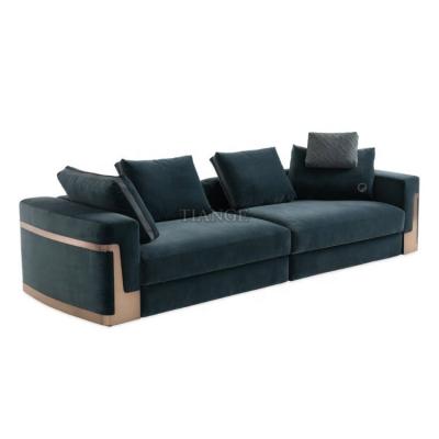 China Modern Contemporary Luxury Furniture Velvet Ray Sofa Three Seater Design for sale