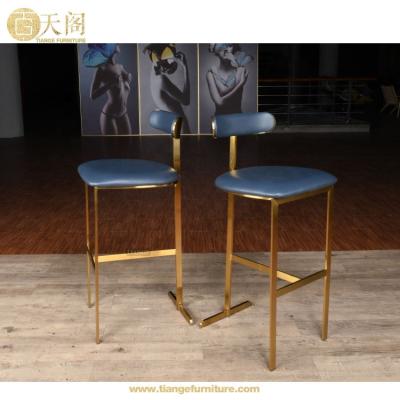 China Park Place Bar Stool Modern Kitchen Gold Metal Genuine Leather Bar Stool Counter for sale