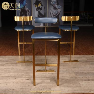 China Luxury Italian Gold Furniture Metal Frame Bar Chair Designer Park Place Stool Counter for sale