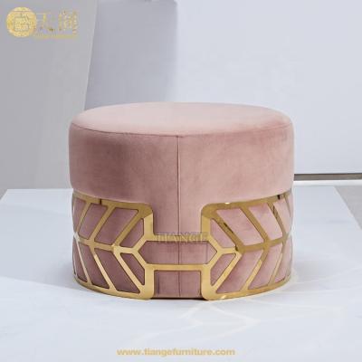 China Modern Modern Furniture Velvet Belte Pouf Stool For Living Room for sale