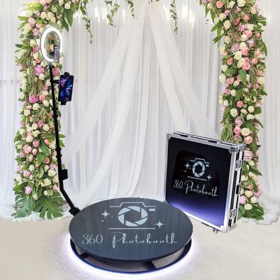 China Full-metal or solid metal + glass 360 photo booth automatic with customized logo free photobooth with led light economic video booth for event for sale