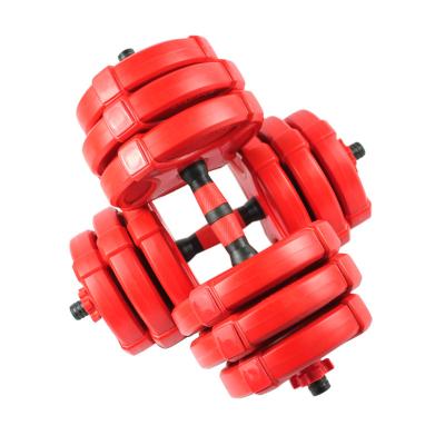 China Adjustable Dumbbell Barbell Set for Gym Training Red/Black/Blue PVC Weightlifting Tool for sale