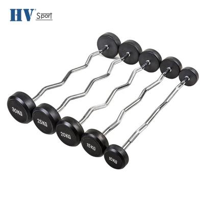 China Weight Lifting Exercise 10 15 20 25 30 Gym Equipment Free Weights Fitness Rubber Barbell for sale