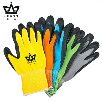 China Flexible and Protective Heavy Duty Nylon Rubber Coated Work Gloves for Hand Protection for sale