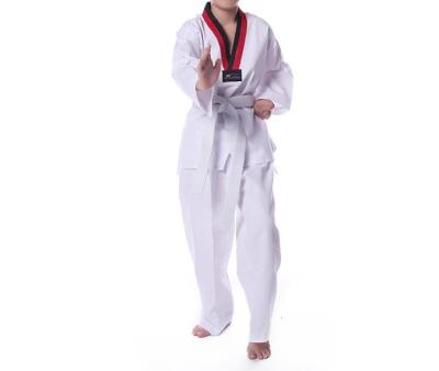 China 35%Cotton 65%Polyester Martial Arts Wear Taekwondo Dobok WTF Uniform White Kids Adults Dobok Suit for sale