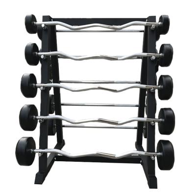 China China Wholesale Fitness Equipment Different Weight Fixed Straight EZ Curl Rubber Barbell for sale