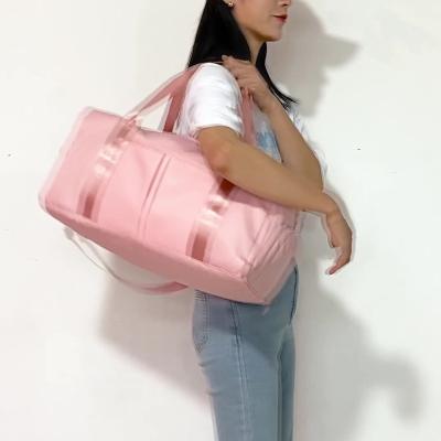 China Wholesale Fashion Pink Over Night Travel Custom Weekender Logo Oxford Duffle Bags for sale