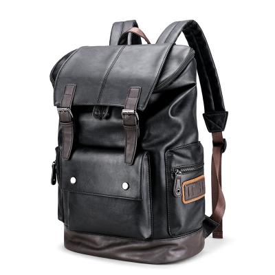 China Other Classic Handmade Designer Antique Genuine Black Scare Leather Backpack Outdoor Travel Bags Business Backpack for sale