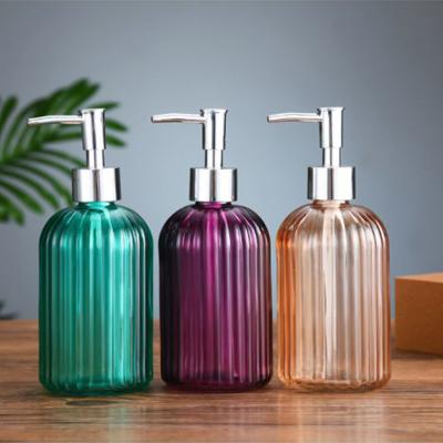 China Colorful Luxury Refillable Liquid Soap Dispenser Foam Hand Soap Dispenser Square Glass Bottle With Pump Sprayer for sale