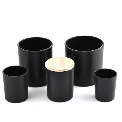 China Home Decor Matte Black Glass Candle Jars Custom Bulk Shading Glass Jar Candle for sale