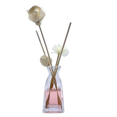 China Specilal New Design Cosmetic Shape Aroma Perfume Glass Bottle Scent Diffuser Bottle With Reed for sale