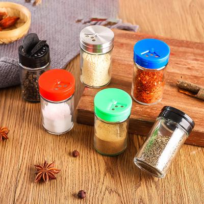 China Household Products Tea Sugar Glass Canister Powder Spice Storage Bottle Eco-Friendly Empty Clear Jar With SS Lid for sale