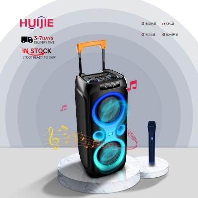 China No running HUIJIE karaoke party speaker with MIC 10inch PA speaker sound system speaker stereoanlage karaoke cart partybox for sale