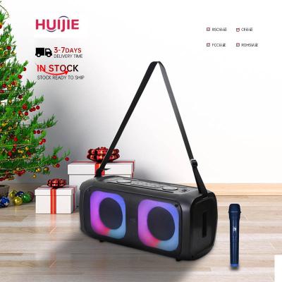 China No Mic Dual 6.5 Inch Wireless DJ Running Speakers Christmas Partybox Indoor Outdoor With Carrying Strap On Go Portable Speakers for sale