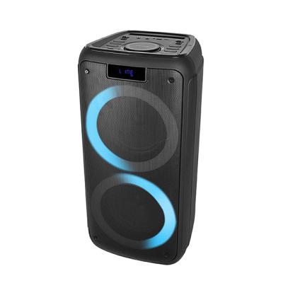 China No Wireless Outdoor Speakers With Mic Dual 8 Inch Disco Led Lightweight Active Audio Speaker for sale