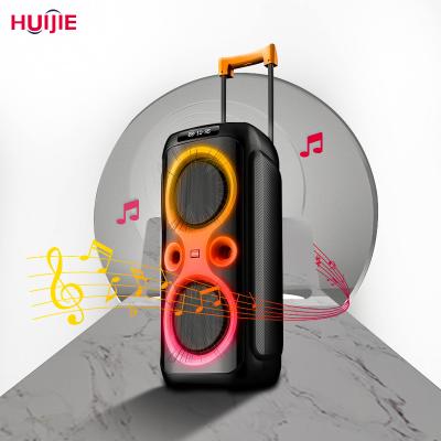 China No Large Powered 10 Inch Double Box Loudspeakers Portable Speakers Party Outdoor Trolley Light Audio Portable Speakers for sale