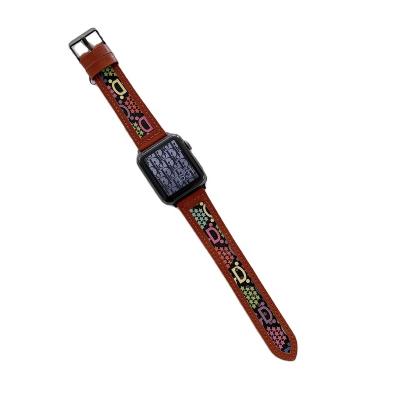 China Light Fashion For Apple Leather Watch For I Watch Series 3 4 5 6 7 Se Bands Smart Watch 38mm 42mm for sale