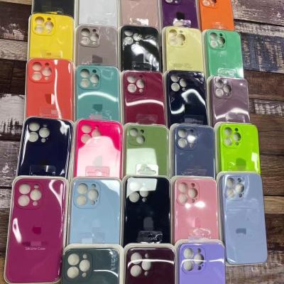 China Anti-fall in stock liquid silicone phone case for iphone 13 pro mini max cover for sale