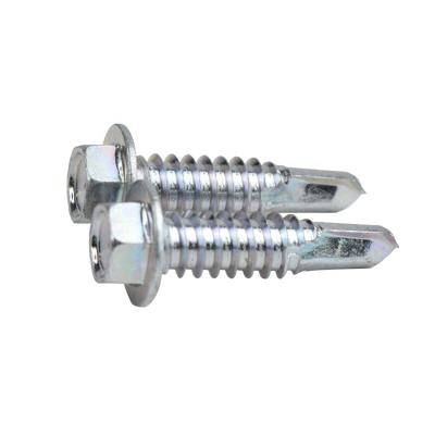 China HEX OEM ODM Manufacturing Price In Head Stock Carbon Steel Galvanized Galvanized Self Hex Drilling Screws for sale