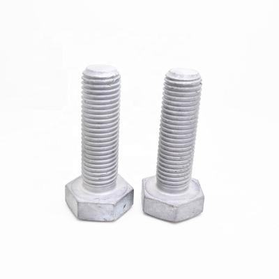 China ASTM Steel Hot Dip Galvanized Fastener Carbon Steel HDG Grade 8.8 Hex Transmission Tower Bolt for sale