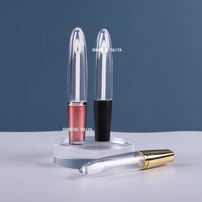 China Wholesale 6ml cosmetic luxury custom unique design shinny gold black rose gold shape lip gloss tubes container oval lipstick tube for sale