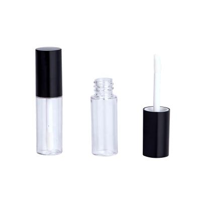 China Wholesale 5.5ml Small Mini Black Round Wand Gloss Lip Gloss Tubes PETG Bottle Custom Label Lip Tint Tube Cosmetic Clear Empty Concealer Pencil Tube for sale