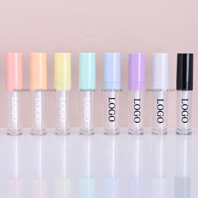 China 9ml Clear Cosmetic Packaging Round Big Wand Wholesale Lip Gloss Tubes Lip Gloss Containers Pink White Empty Tube Applicator for sale