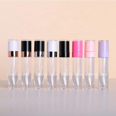 China CAIYA 8ml Cylinder Cosmetic Custom Red Transparent Navy Blue Lip Gloss Packaging for sale