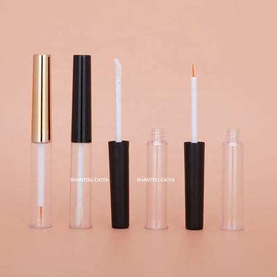 China Wholesale Private Label 6ml Cylinder Lip Gloss Containers Eyelash Serum Bottle Gold Black Plastic Single Tubes Eyeliner Cosmetics for sale