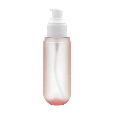 China 60ml80ml cosmetic wholesales PET pink lotion pump plastic capsule bottle for shampoo makeup remover bottle hand cream massage oils for sale