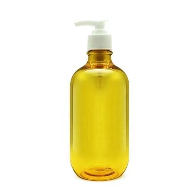 China Yellow Gold Cosmetic High Quality 500ml PET Lotion Plastic Bottles For Oil Shampoo Conditioner Shower Cream Massage Low MOQ for sale