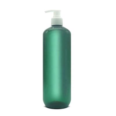 China Customized Cosmetics Color Green PET Plastic Bottles White 750ml Pump For Shower Liquid Cream Conditioner Dishwash Disinfectant Shampoo for sale