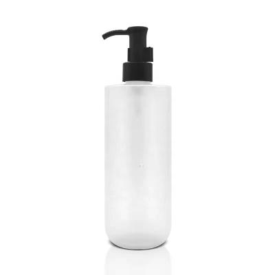 China 300ml500ml Cosmetic Flat Shoulder PET Pump Lotion Transparent Frosted Plastic Bottles For Makeup Remover Refined Oil Massage Oils for sale