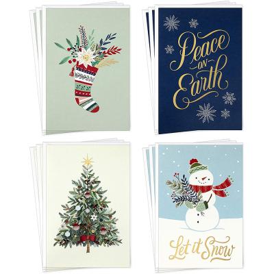 China paper & Cardboard Christmas Cards Holiday Cards with Red Envelopes Assorted Designs Featuring Traditional Christmas Imagery for sale