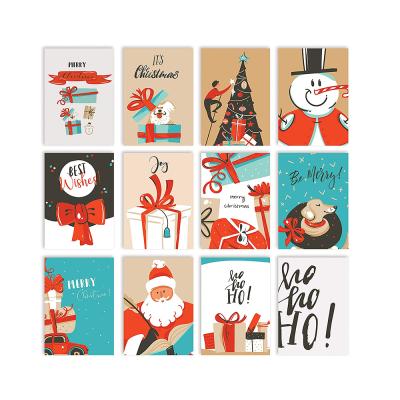 China paper & Cardboard Christmas Greeting Cards with Envelopes Christmas Note Cards Merry Christmas Designs Winter Holiday Christmas Party Greeting Cards for sale