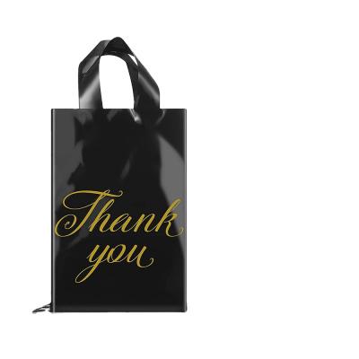 China Custom Recyclable Thank You Goods Bag Retail Shopping Bags For Shop Gift Bulk Die Cut Plastic Bags for sale