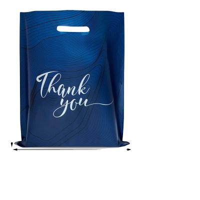 China Custom Recyclable Thank You Merchandise Bags Die Cut Handles Shopping Bags For Boutique Retail Gift Bags Or Grocery for sale