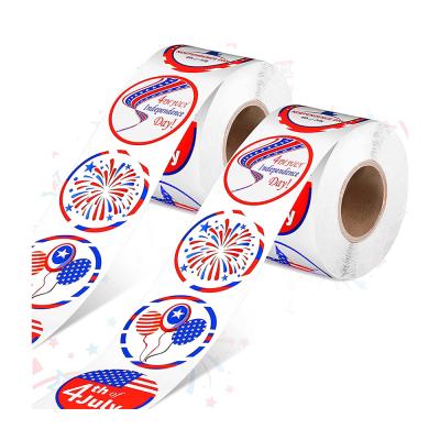 China Strong Adhesive Patriotic American Flag Stickers Independence Day Stickers Holiday Celebration Flags Patriotic Apparel Sign Labels for sale