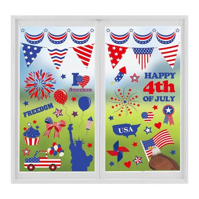 China High Quality Strong Adhesive 4th of July Window Clings Patriotic Window Clings Stickers for Independence Day Window Decorations for sale