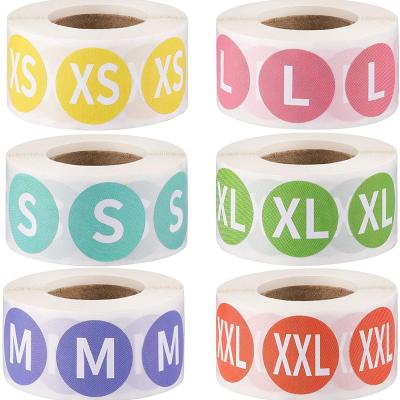 China Low Price Strong Adhesive Colorful Background FHL Custom Size Color Coded Stickers Packaging Label Round For Clothes for sale