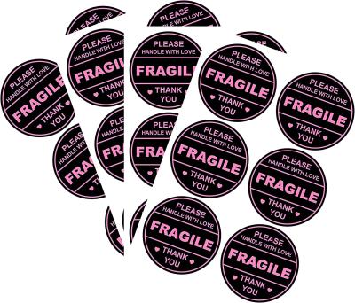 China Decorative Sticker High Quality Fragile Handle Carefully Keep Dry Up Do Not Trample Shipping Carton Warning Stickers Mark for sale