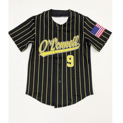 China Wholesale Custom Antibacterial Logo Baseball Jersey Black Gold Color Net Baseball Tank Top for sale