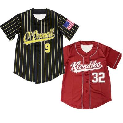 China 2022 Hot Sale Antibacterial Baseball Jersey Red And Black Custom Short Sleeve Shirts for sale