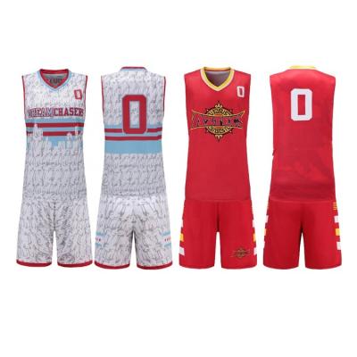 China Custom Antibacterial All Over Print Basketball Uniforms Sublimation Basketball Uniform Sports Basketball Uniform Set for sale