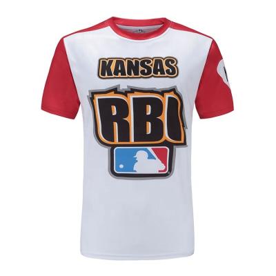 China Custom Anti-wrinkle 100% Polyester Sublimated Baseball T-shirt Sublimation Baseball Shirts for sale