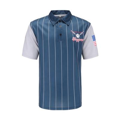 China Custom Men Polo Shirts Anti-Wrinkle Navy Blue Football Coach T Shirts Sublimation Printing for sale