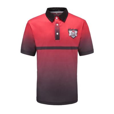 China Red And Black Color Combination Anti-wrinkle Polo Shirt Men Sublimation Sport Polo T-shirts for sale